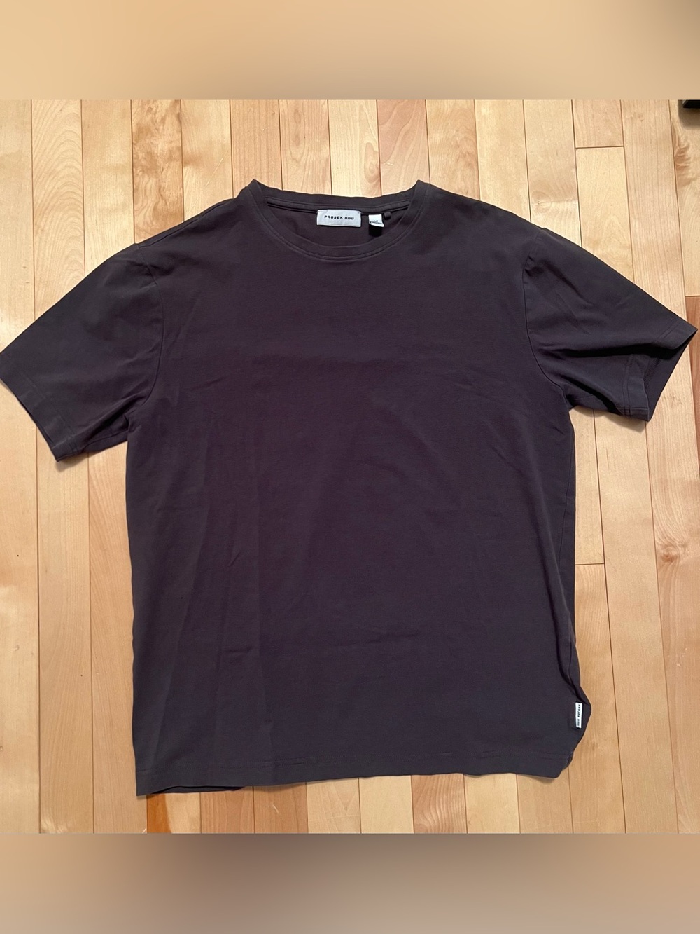 Men’s Projet raw Short Sleeve Crew Neck Tee in Dark Brown size small